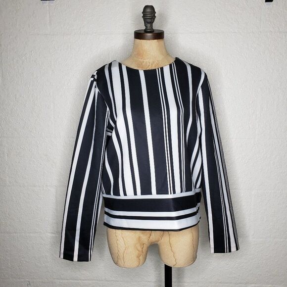 NWT Metaphor Black & White Striped Top Size Large - Picture 2 of 10
